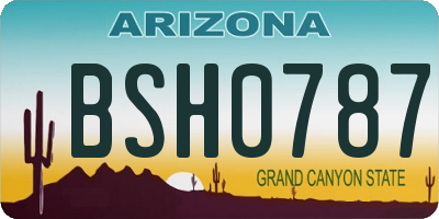 AZ license plate BSH0787