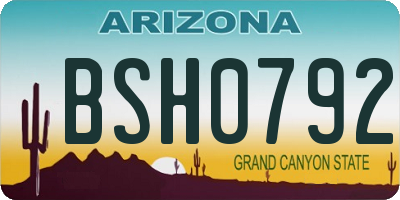 AZ license plate BSH0792