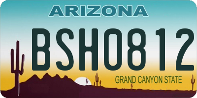 AZ license plate BSH0812