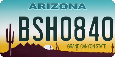 AZ license plate BSH0840