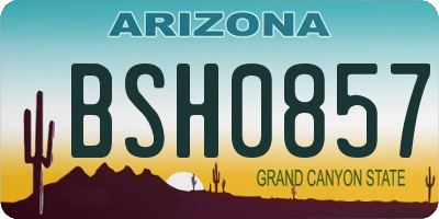 AZ license plate BSH0857