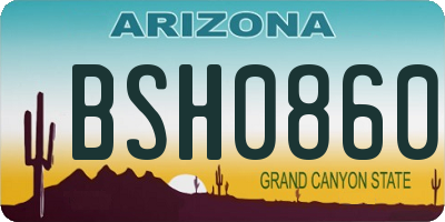 AZ license plate BSH0860