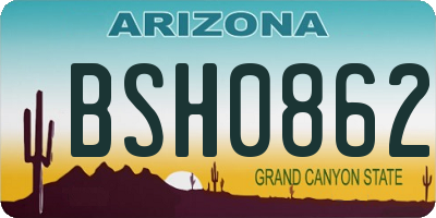 AZ license plate BSH0862