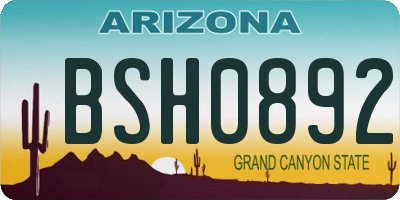 AZ license plate BSH0892