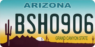 AZ license plate BSH0906