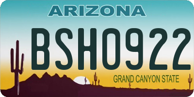 AZ license plate BSH0922