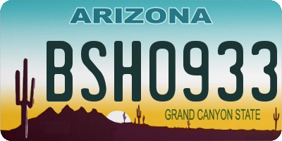 AZ license plate BSH0933