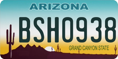 AZ license plate BSH0938
