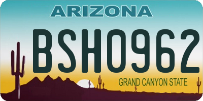 AZ license plate BSH0962