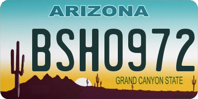 AZ license plate BSH0972