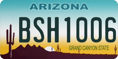 AZ license plate BSH1006