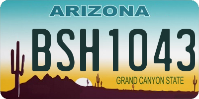AZ license plate BSH1043