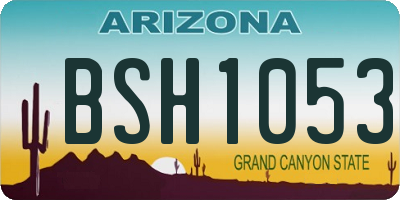 AZ license plate BSH1053