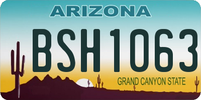 AZ license plate BSH1063