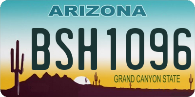 AZ license plate BSH1096