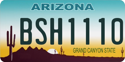 AZ license plate BSH1110