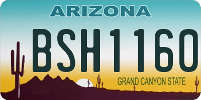 AZ license plate BSH1160