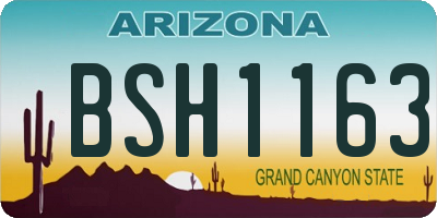 AZ license plate BSH1163