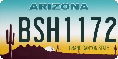 AZ license plate BSH1172