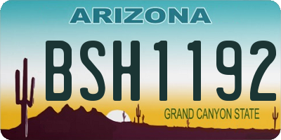 AZ license plate BSH1192