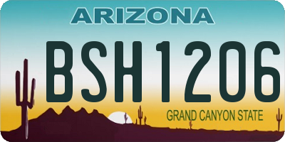 AZ license plate BSH1206