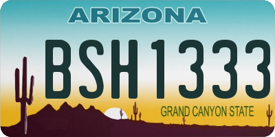 AZ license plate BSH1333