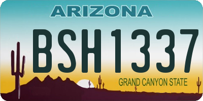 AZ license plate BSH1337