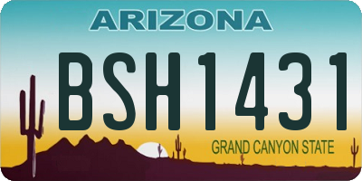 AZ license plate BSH1431