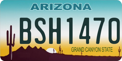 AZ license plate BSH1470