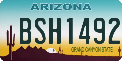 AZ license plate BSH1492