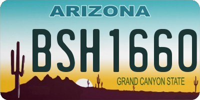 AZ license plate BSH1660