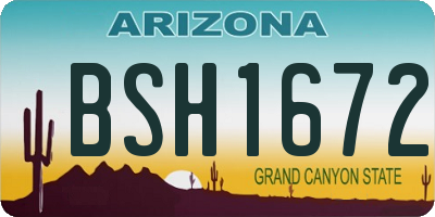 AZ license plate BSH1672