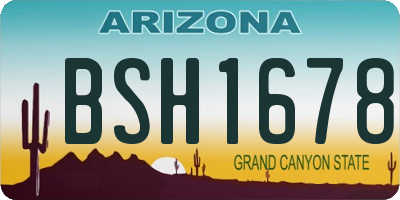 AZ license plate BSH1678