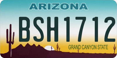 AZ license plate BSH1712