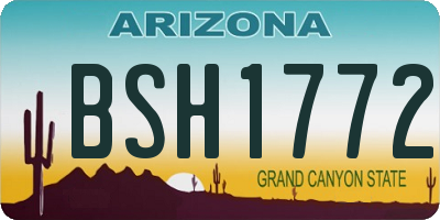 AZ license plate BSH1772