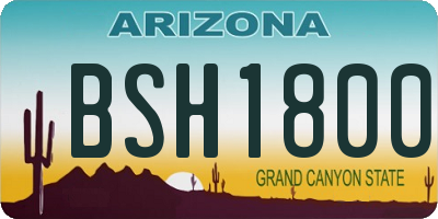 AZ license plate BSH1800