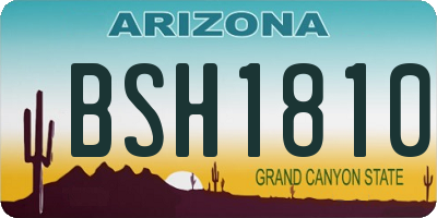 AZ license plate BSH1810