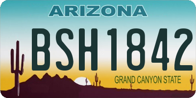 AZ license plate BSH1842