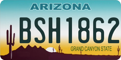 AZ license plate BSH1862