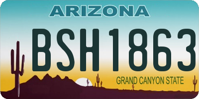 AZ license plate BSH1863