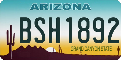 AZ license plate BSH1892