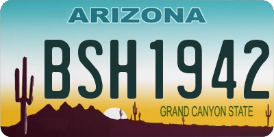 AZ license plate BSH1942