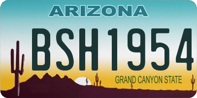 AZ license plate BSH1954