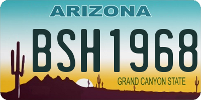 AZ license plate BSH1968