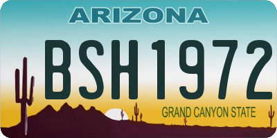 AZ license plate BSH1972