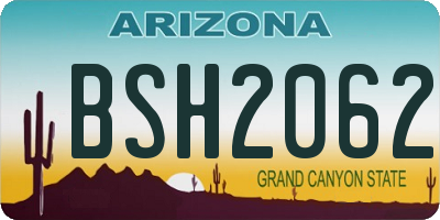 AZ license plate BSH2062