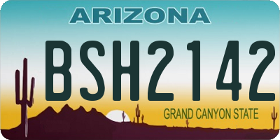AZ license plate BSH2142
