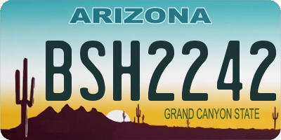 AZ license plate BSH2242