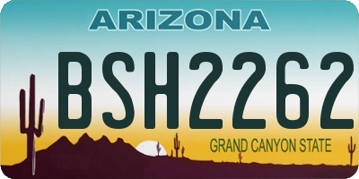 AZ license plate BSH2262