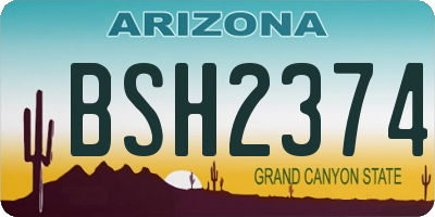 AZ license plate BSH2374